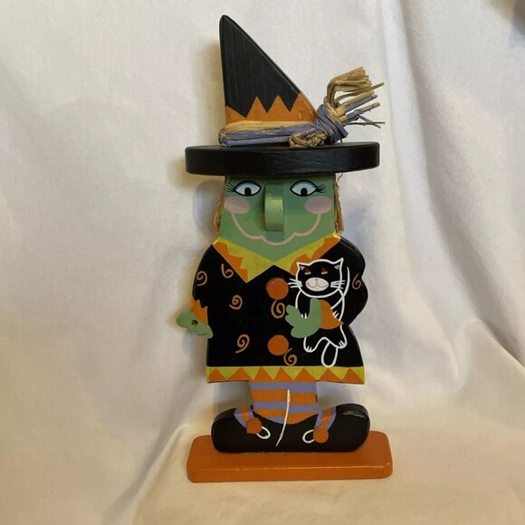 Wooden Witch by Seasonal Specialties Company 13.5" Freestanding Halloween Decor - Picture 2 of 13